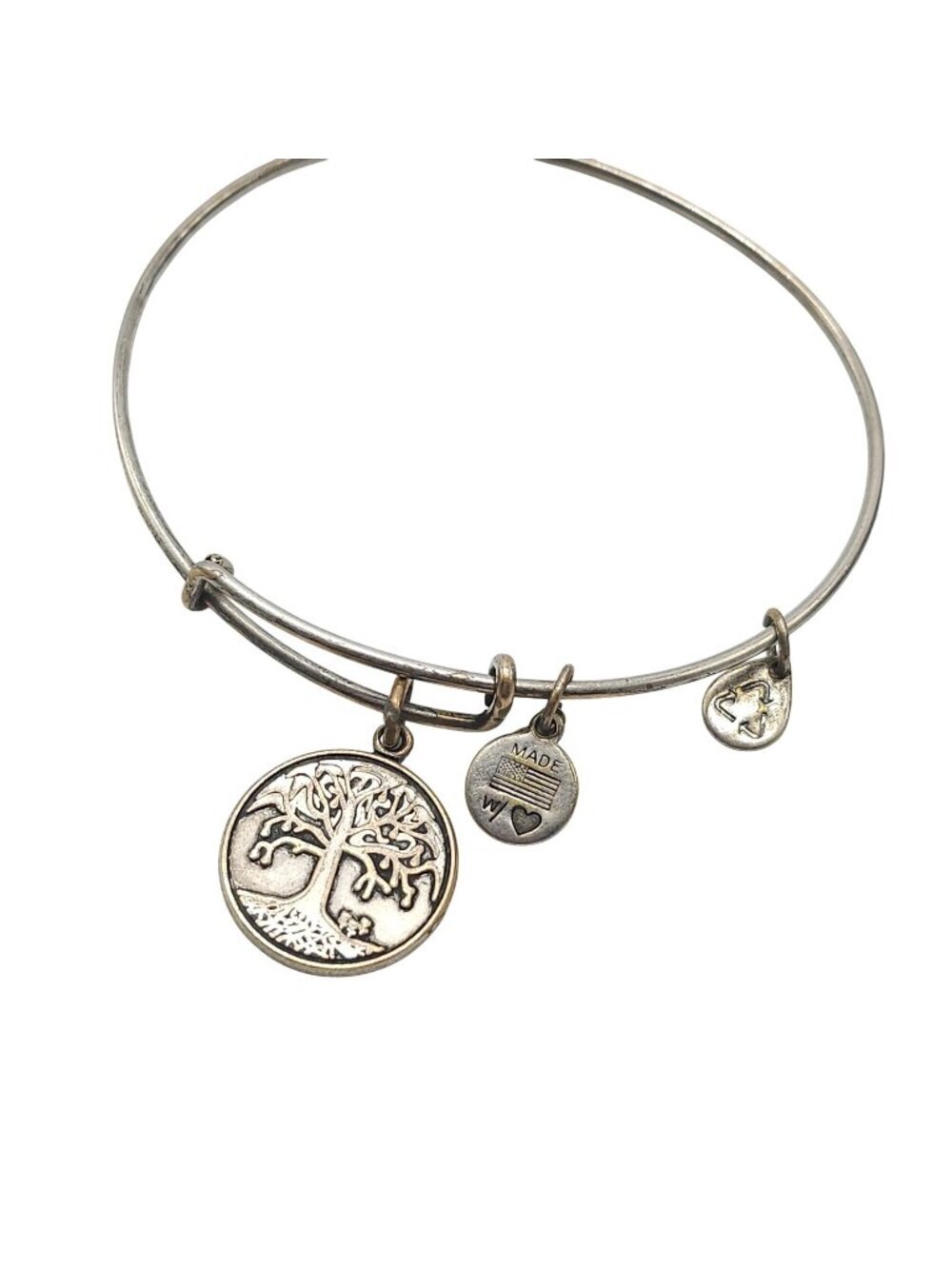 Alex And Ani Silver Tree Of Life Charm Bangle Bracelet Adjustable 2013